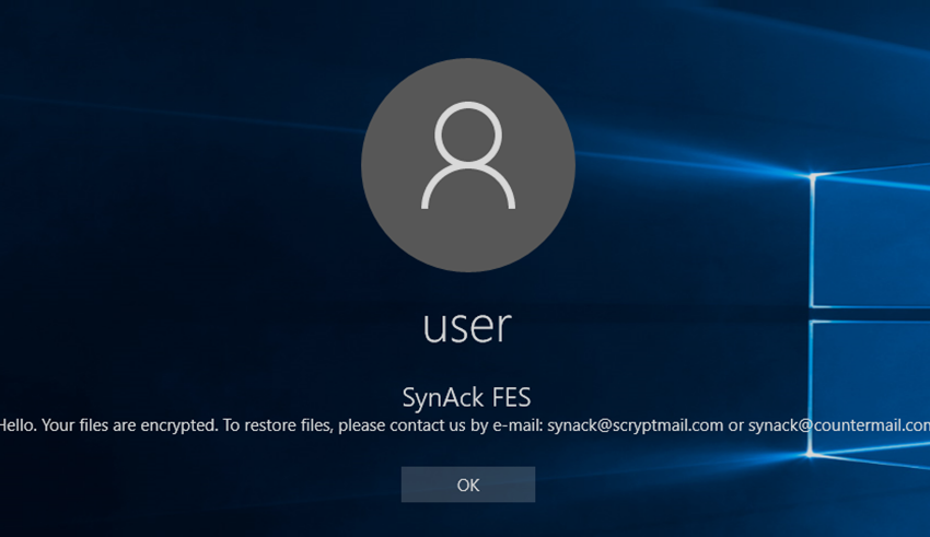 SynAck ransomware removal and files decryption