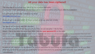 Tabufa ransomware removal: .tabufa file extension virus decryptor