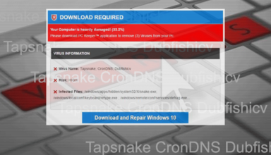 Tapsnake, CronDNS, Dubfishicv virus removal from Windows 7/8/10
