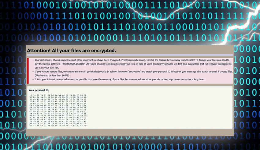 Yoshikada Decryptor: remove and decrypt ransomware virus