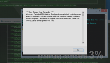Zeus virus alert removal: remove “Windows detected ZEUS virus” popup