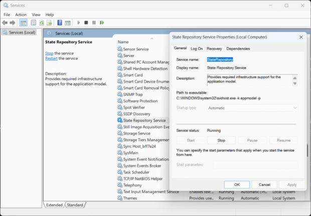 Step 1.3 - State Repository Service Properties