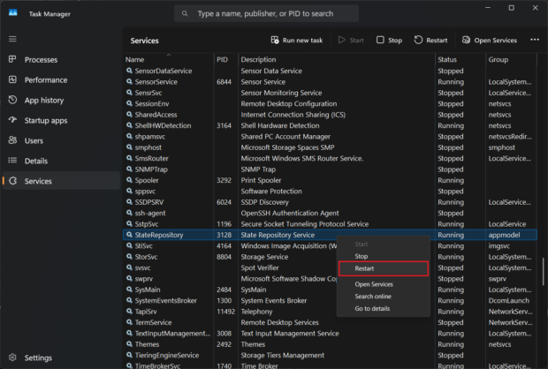 Step 2.3 - Restart State Repository Service