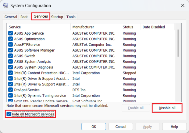 Step 9 - Clean boot to identify third-party filter conflicts