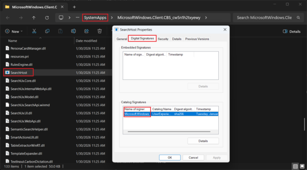 Step 1: Confirm it’s the legitimate SearchHost.exe