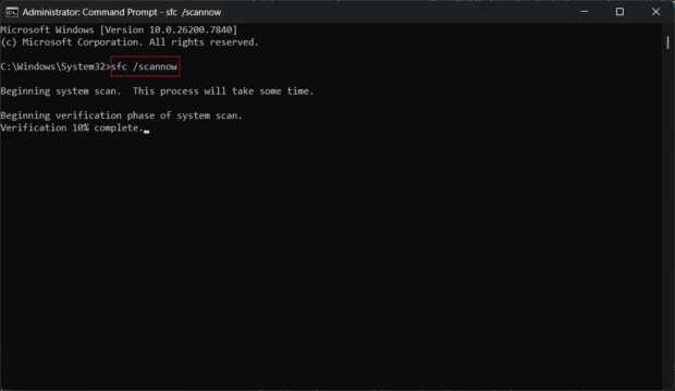 Step 3.2 - sfc /scannow