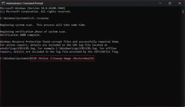 Step 3.3 - DISM /Online /Cleanup-Image /RestoreHealth